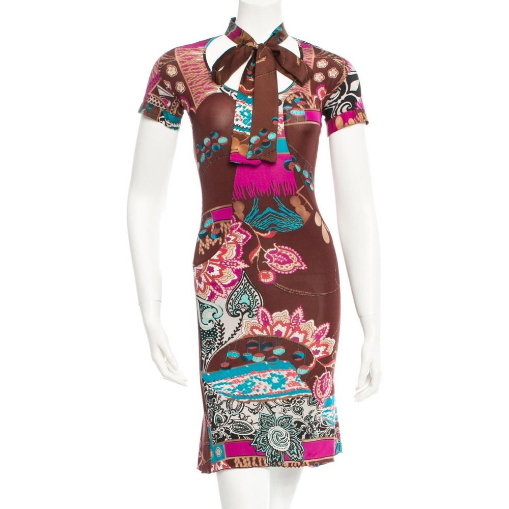Blumarine Bodycon Silk Jersey Dress
